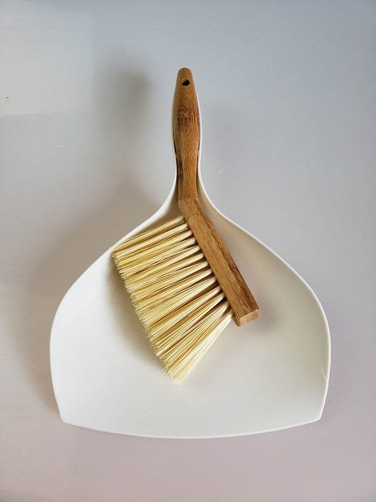 Mini Broom and Dustpan Set With Bamboo Handle - Mubimart