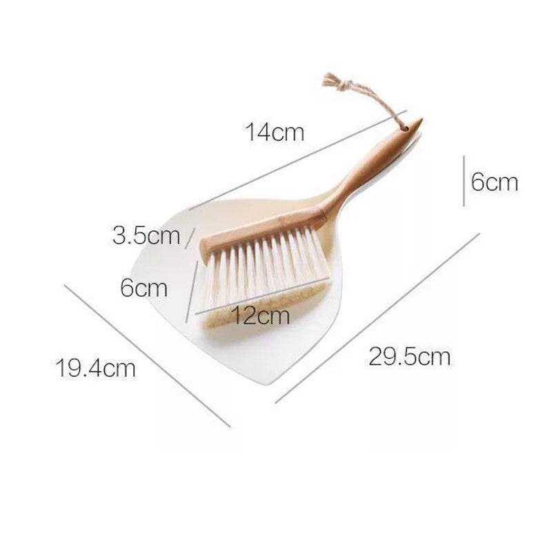 Mini Broom and Dustpan Set With Bamboo Handle - Mubimart