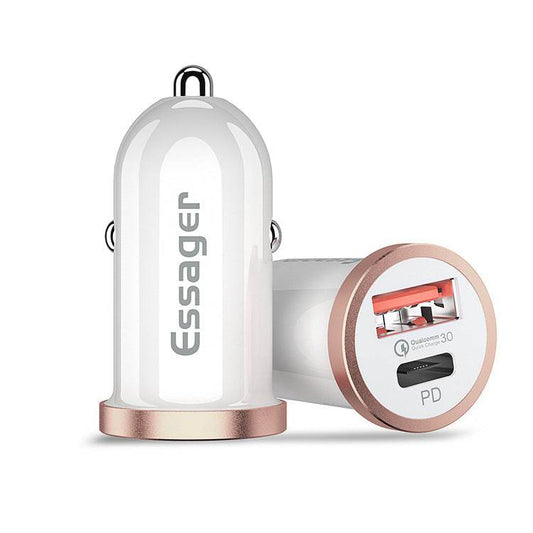 Mini Car Charger Qc3.0 Charger Pd Car Charger Smart Charger Type-C Car Charger Head - Mubimart