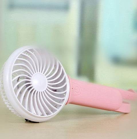 Mini usb hand fan cooling portable fan led light air conditioner cooler adjustable speed heat rechargeable battery fans 200mm - Mubimart