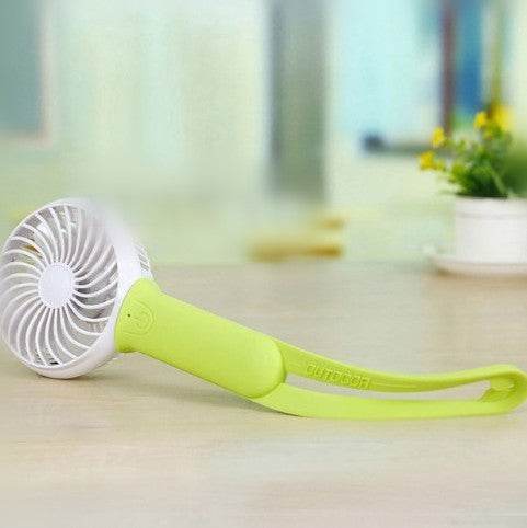 Mini usb hand fan cooling portable fan led light air conditioner cooler adjustable speed heat rechargeable battery fans 200mm - Mubimart
