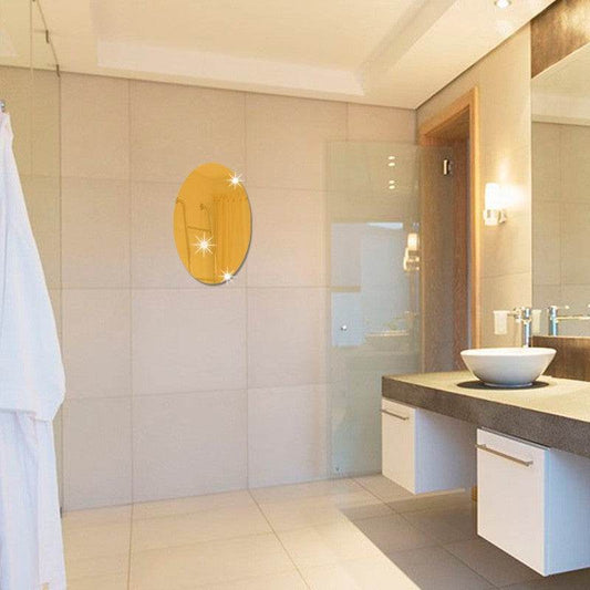 Mirror Wall Self-adhesive Oval Acrylic Self-adhesive Mirror - Mubimart