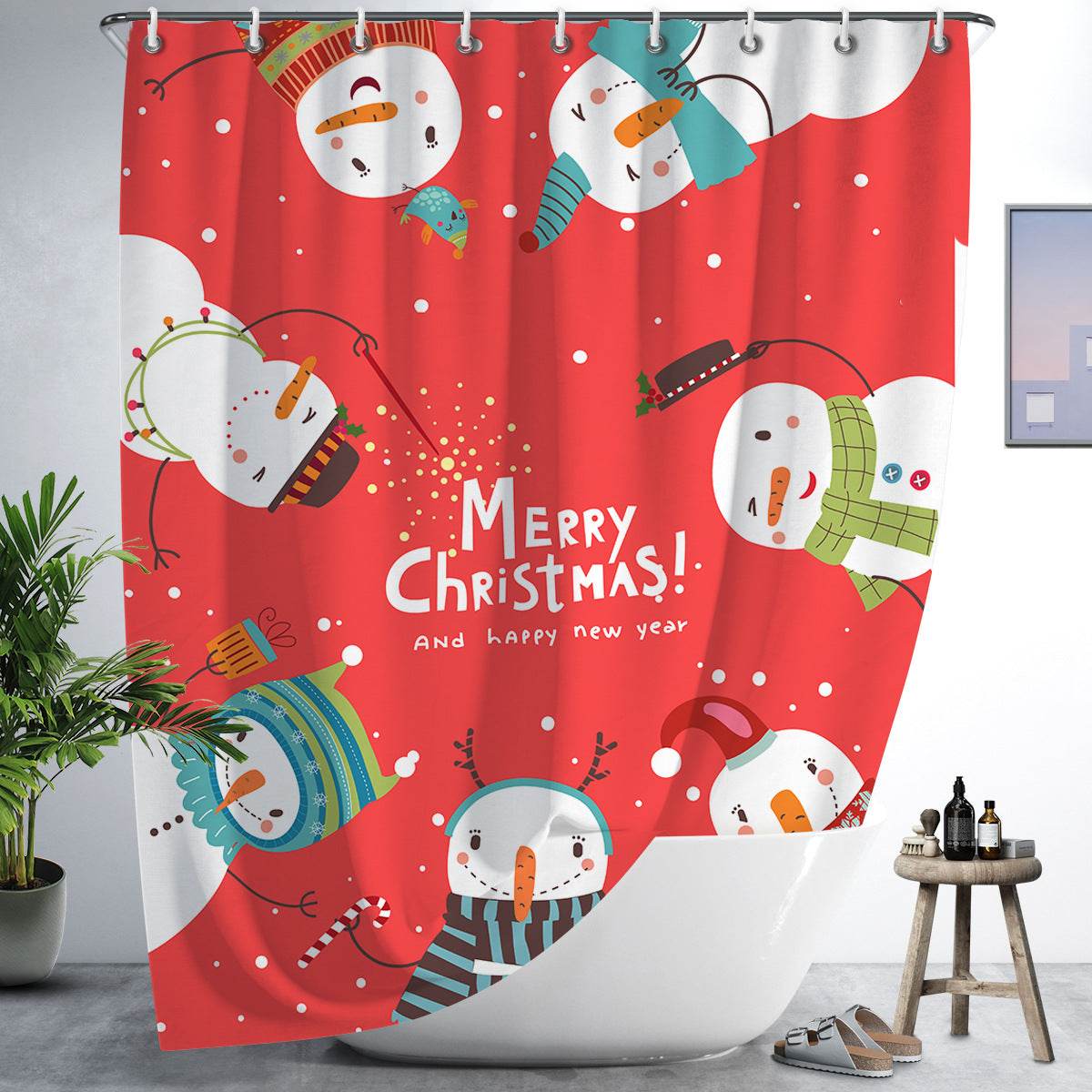 Movable Waterproof Shower Curtain Polyester Shower Curtain And Mildew Resistant - Mubimart