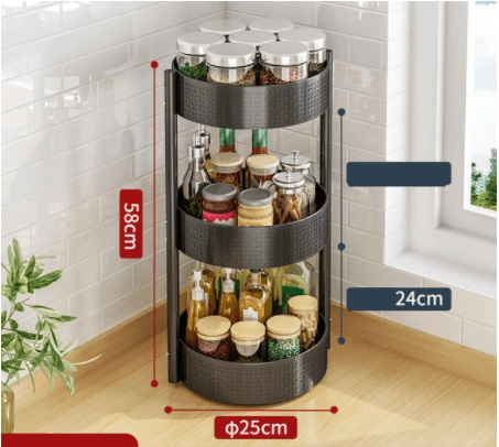 Multi Layer Rotating Spice Storage Rack For Kitchen Countertops - Mubimart