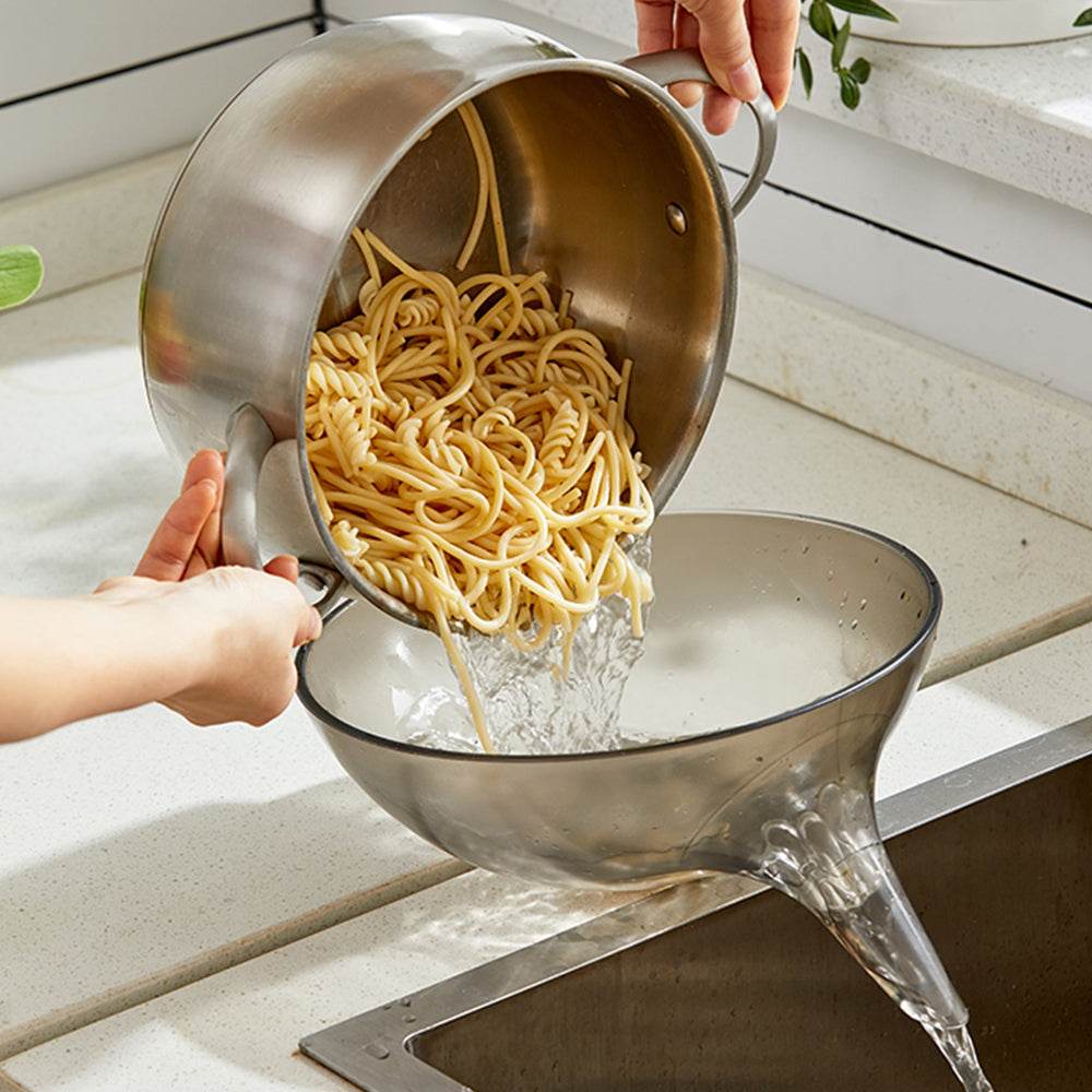 Multifunctional Drain Bowl Household Kitchen Dish Basin Drain Basket Plastic Creative Vegetable Fruits Food Colander Baskets - Mubimart