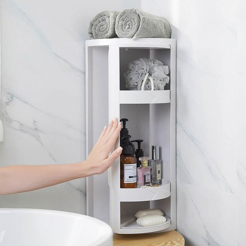 Nailless Multi-function Rotating Punch-Free Firm Shower Corner Shelf - Mubimart