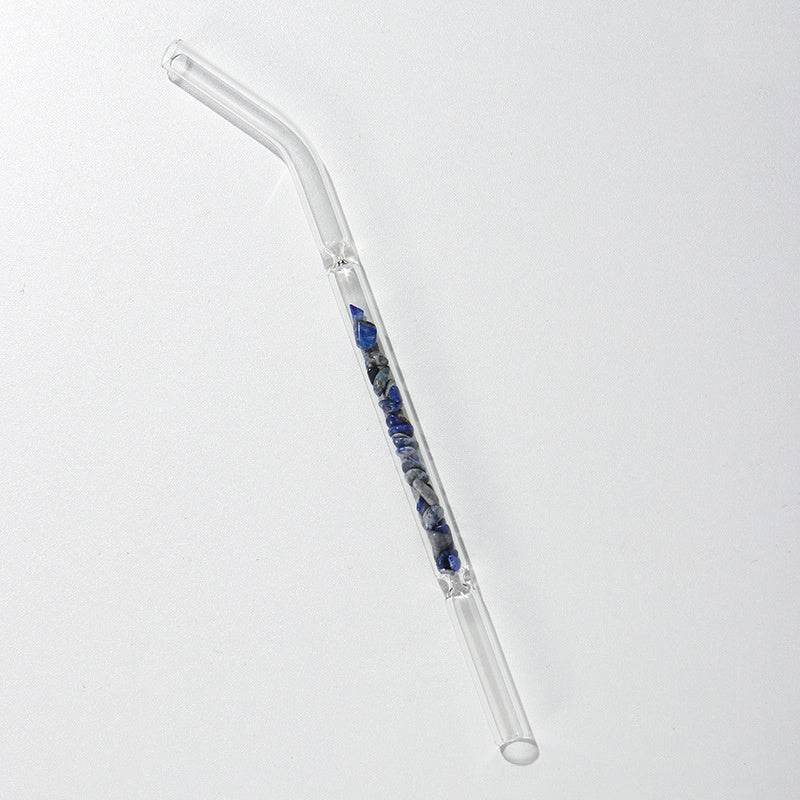 Natural Crystal Gravel Glass Straws - Mubimart