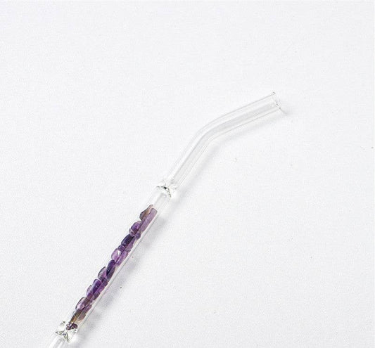Natural Crystal Gravel Glass Straws - Mubimart