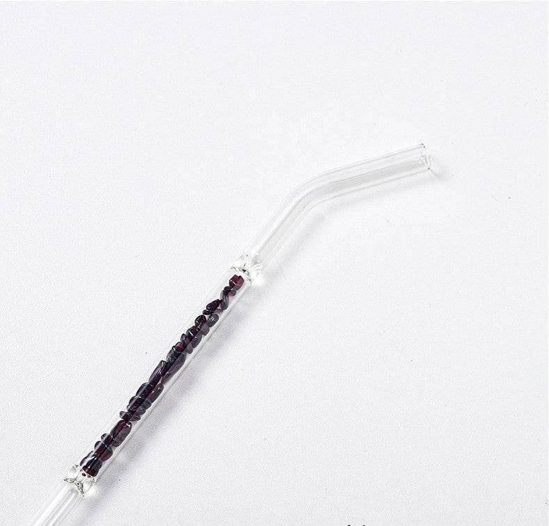 Natural Crystal Gravel Glass Straws - Mubimart