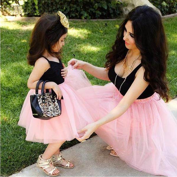 Net Gauze Tutu Skirt Parent Child Outfit - Mubimart