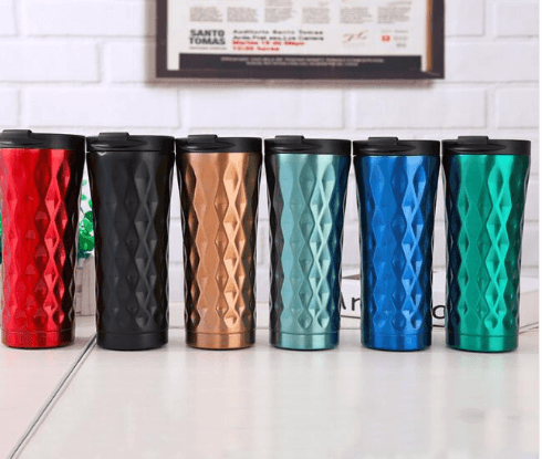 New 500 Ml Double Wall Stainless Steel Car Coffee Mug Cup Coffee Tea Mug Thermo Water Bottle Thermocup Thermomug - Mubimart