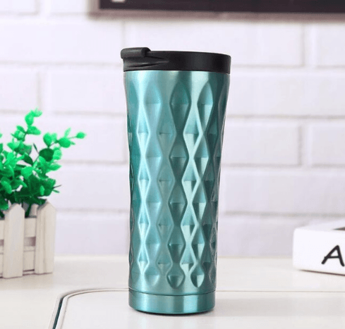 New 500 Ml Double Wall Stainless Steel Car Coffee Mug Cup Coffee Tea Mug Thermo Water Bottle Thermocup Thermomug - Mubimart