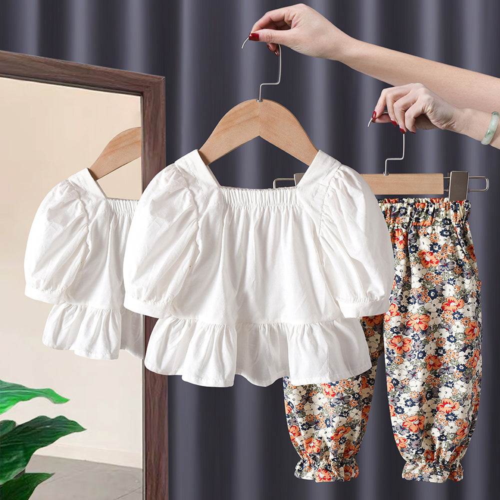 New Baby Girl Summer Short Sleeve Two Piece Suit - Mubimart