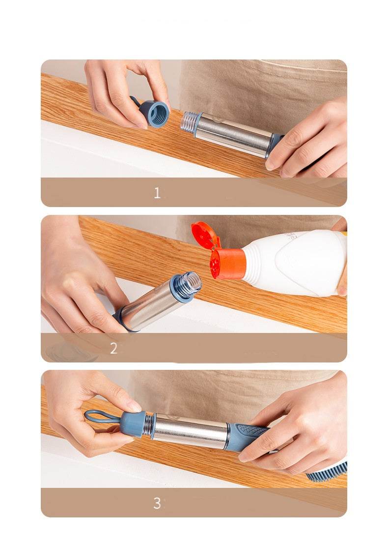 New Multifunctional Dish Brush Household Kitchen Oily Sponge Long Handle Cleaning Brush - Mubimart