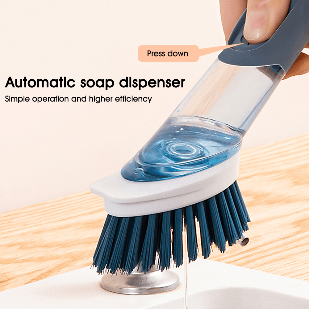 New Multifunctional Dish Brush Household Kitchen Oily Sponge Long Handle Cleaning Brush - Mubimart