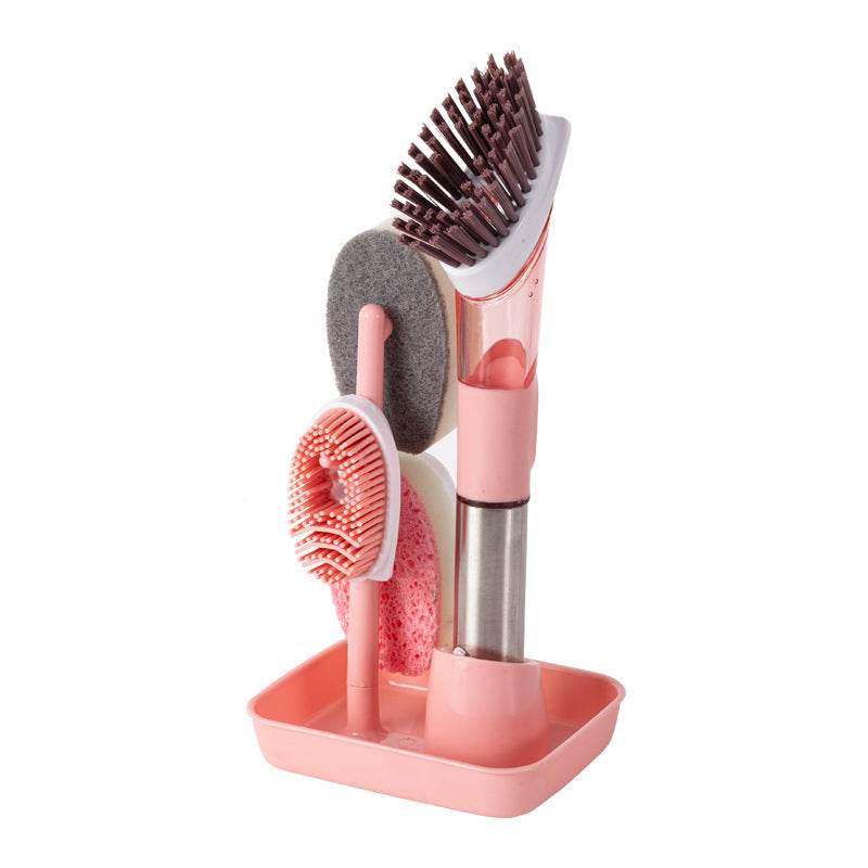 New Multifunctional Dish Brush Household Kitchen Oily Sponge Long Handle Cleaning Brush - Mubimart