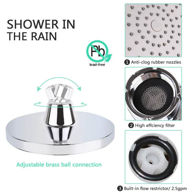 New Product 6 Inch ABS Simple Low Pressure Shower Head Hotel - Mubimart