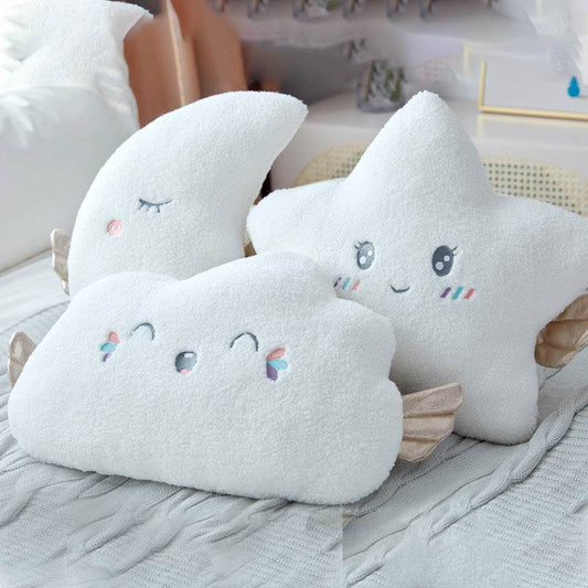New Stuffed Angel Cloud Moon Star Plush Pillow Soft Cushion Cloud Stuffed Plush Toys for Children Baby Kids Pillow Girl - Mubimart