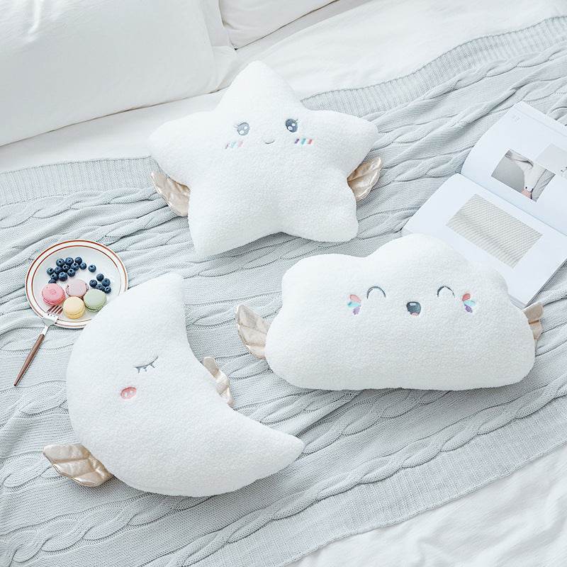 New Stuffed Angel Cloud Moon Star Plush Pillow Soft Cushion Cloud Stuffed Plush Toys for Children Baby Kids Pillow Girl - Mubimart