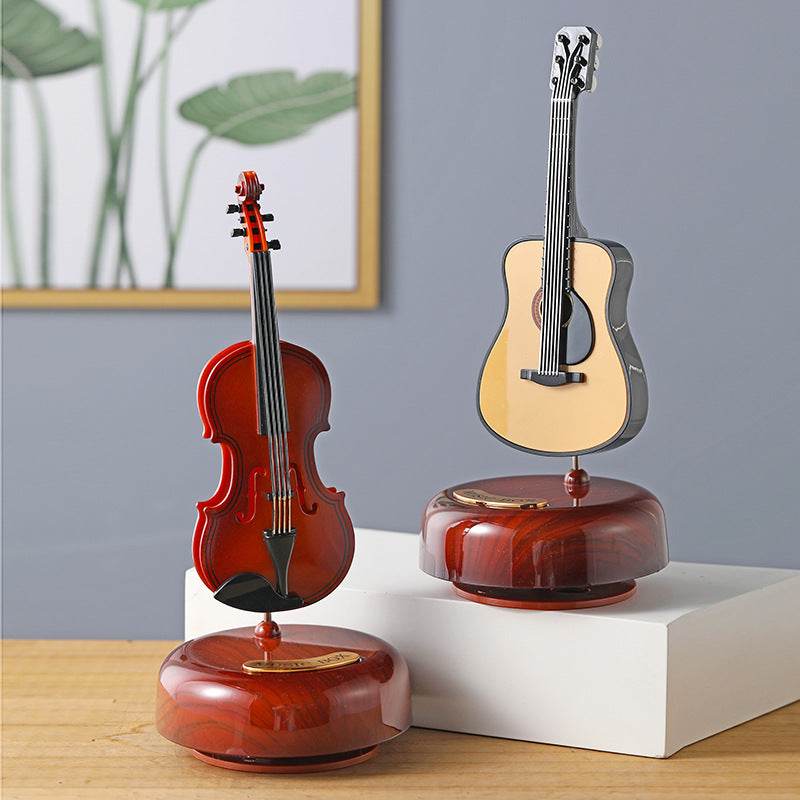 New Violin Rotating Music Box Music Box gift - Mubimart