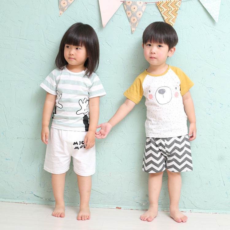 New baby suit cotton children's clothes summer boy two-piece suit - Mubimart