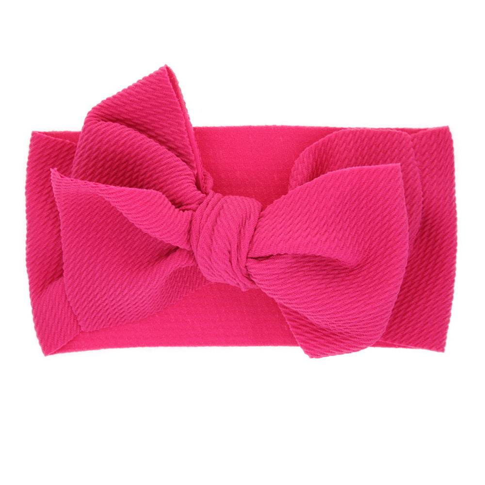 New-born baby's solid-colored bow headband - Mubimart