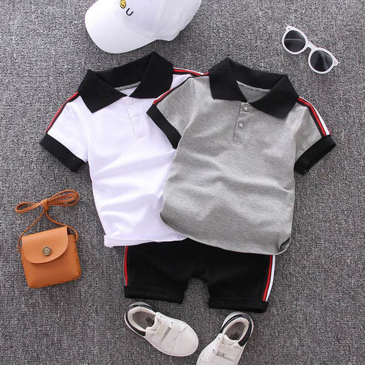 New style boy summer short sleeve two-piece suit - Mubimart