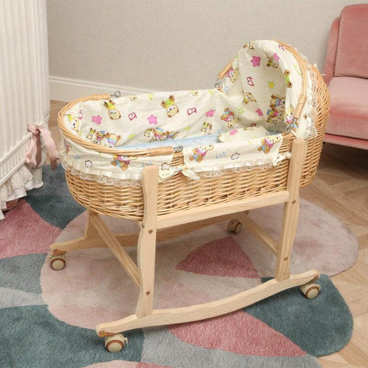 Newborn Anti-mosquito Sleeping Basket Rattan Bed Crib - Mubimart