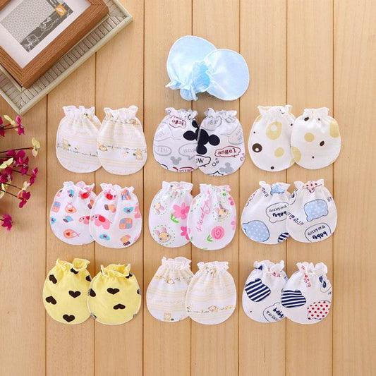 Newborn Baby Anti-scratch Face Artifact 0 Cotton Breathable Summer 3-12 Months 6 Newborn Baby Spring And Autumn Thin Gloves - Mubimart