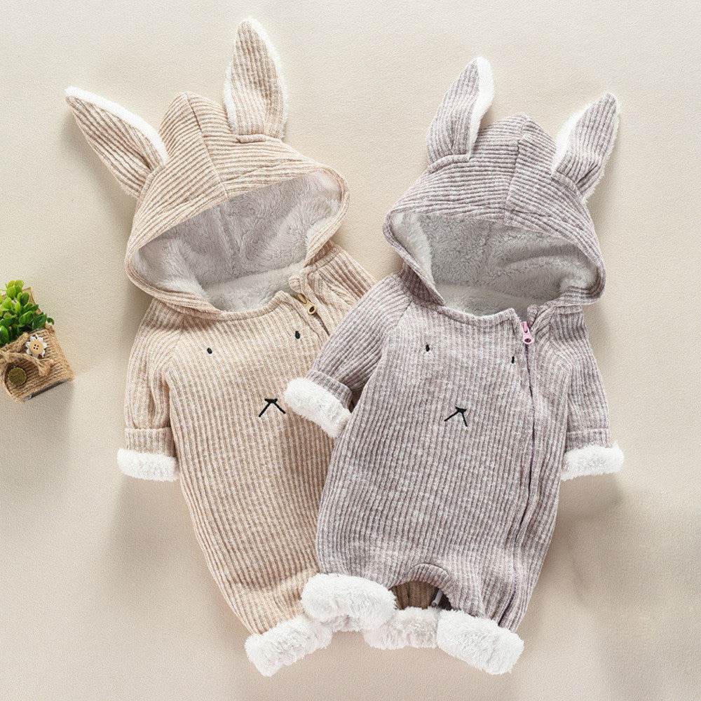 Newborn Baby Boy Girl Kids Hooded Romper Jumpsuit Bodysuit Clothes Outfits - Mubimart