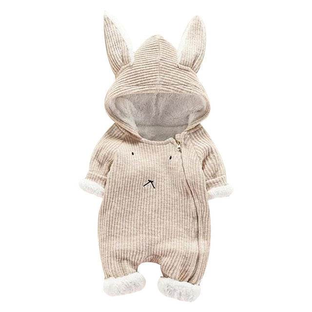 Newborn Baby Boy Girl Kids Hooded Romper Jumpsuit Bodysuit Clothes Outfits - Mubimart