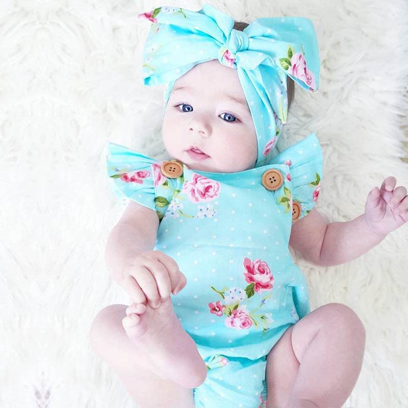 Newborn Baby Clothes Sleeveless Girl Clothes 2pcs set - Mubimart