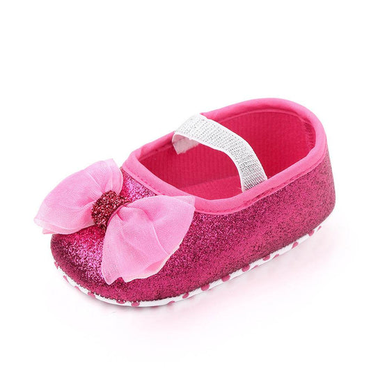 Newborn Princess Shoes Baby Shoes Soft Soled Baby Shoes Bow Princess Shoes Single Shoes - Mubimart
