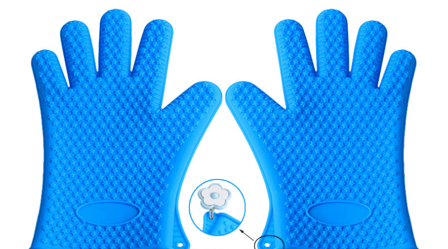 Non-slip silicone gloves microwave oven gloves tools microwave oven insulation gloves - Mubimart
