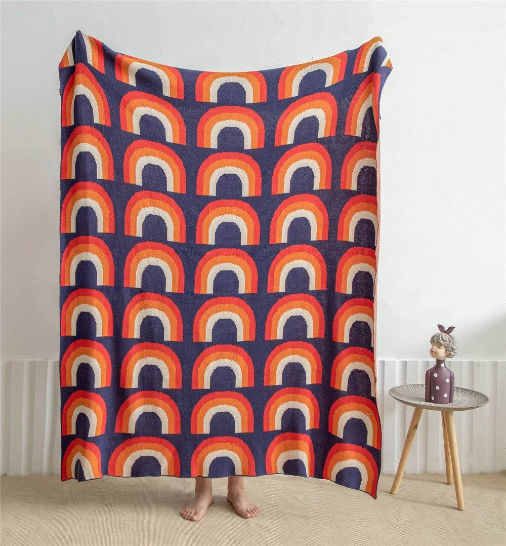 Nordic Cotton Wool Blanket Napping Blanket Cover Blanket - Mubimart