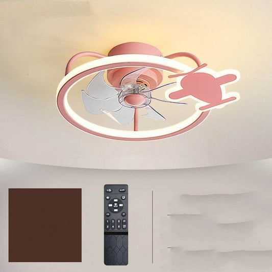 Nordic Simple Household Electric Fan Chandelier Childrens Fan Lamp Bedroom Ceiling Fan Lamp - Mubimart