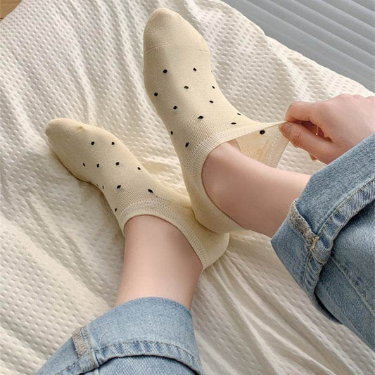 Dot Women's Low-cut Liners Socks Invisible - Mubimart