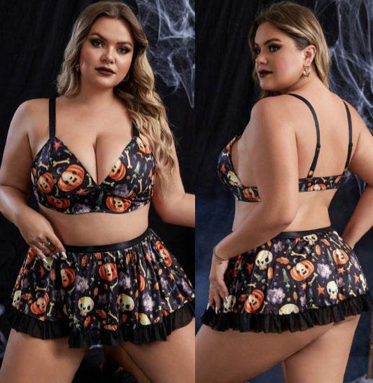 Plump Girls Underwear Halloween Maid Costume Uniform Funny Temptation Women's Large Size Lingerie - Mubimart