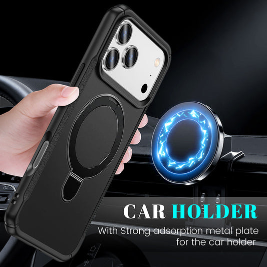 Metal Magnetic Bracket Four-corner Drop-resistant High-end PC Protective Cover Phone Case
