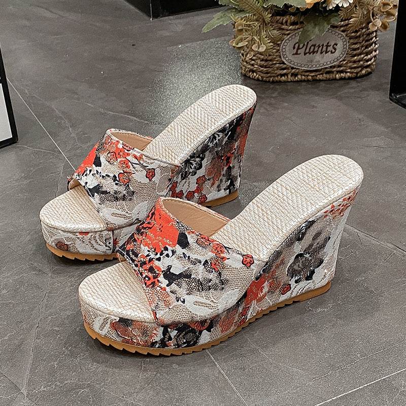 Fashion High Heel Wedge Sandals Women - Mubimart