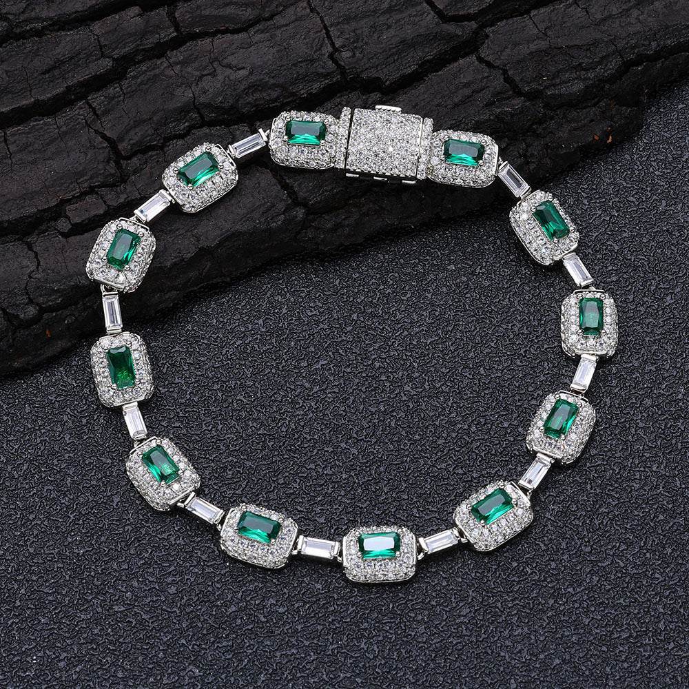 European Hip Hop Colorful Gemstone Jewelry Bracelet - Mubimart