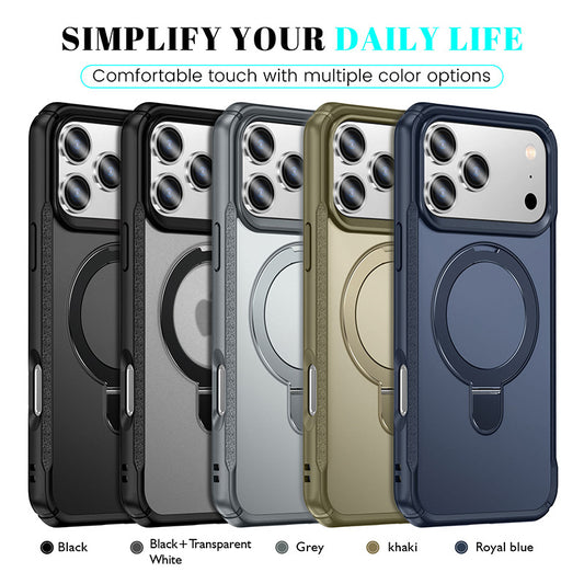 Metal Magnetic Bracket Four-corner Drop-resistant High-end PC Protective Cover Phone Case