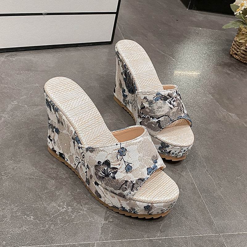 Fashion High Heel Wedge Sandals Women - Mubimart