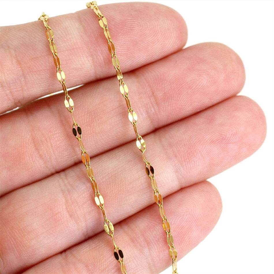 Simple Gold Plated Stainless Steel Anklets Lip Chain Anklet - Mubimart