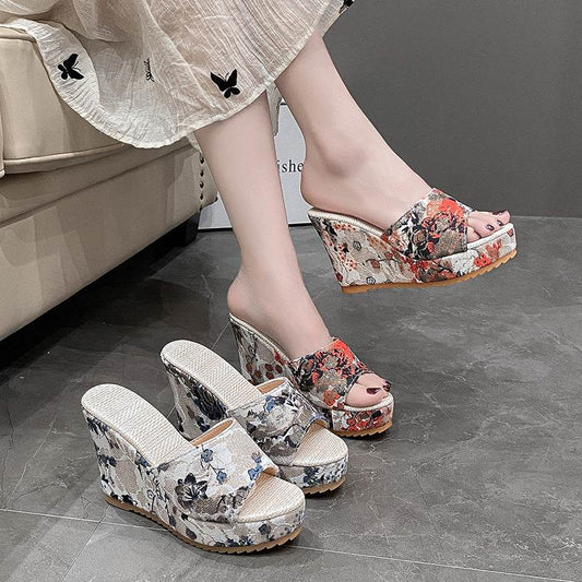 Fashion High Heel Wedge Sandals Women - Mubimart