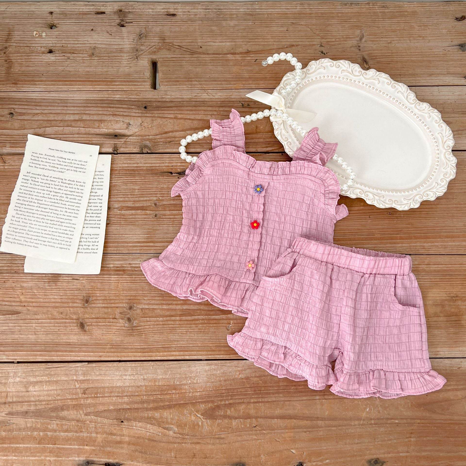 Sleeveless Camisole Top Lace Shorts - Mubimart
