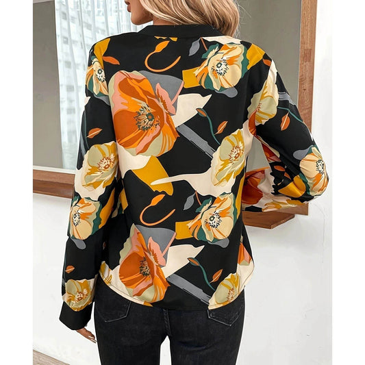 Printed Elegant All-match Plus Size Shirt For Women - Mubimart