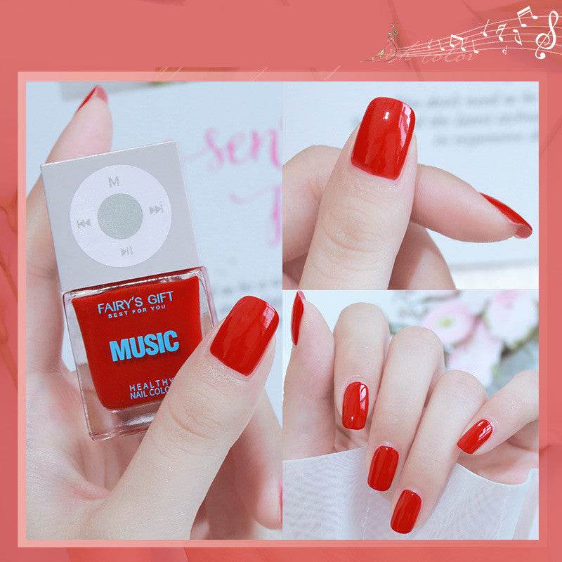 Odorless, Baking-free Nail Polish, Non-peelable Oily Nail Polish, Cherry Color Nail Polish - Mubimart