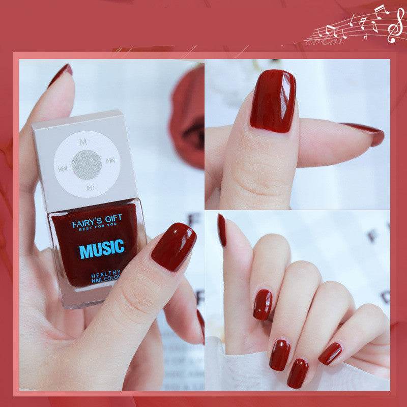 Odorless, Baking-free Nail Polish, Non-peelable Oily Nail Polish, Cherry Color Nail Polish - Mubimart