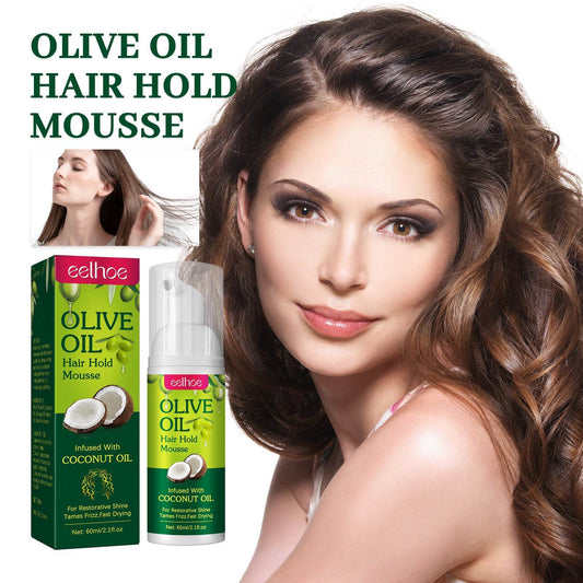Olive Oil Hair Styling Mousse Long-lasting Moisturizing Roll Shape Anti-frizz - Mubimart